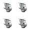 Service Caster 3 Inch Semi Steel Wheel Swivel Top Plate Caster Set with Brake SCC-20S315-SSR-TLB-4 - alternate 1